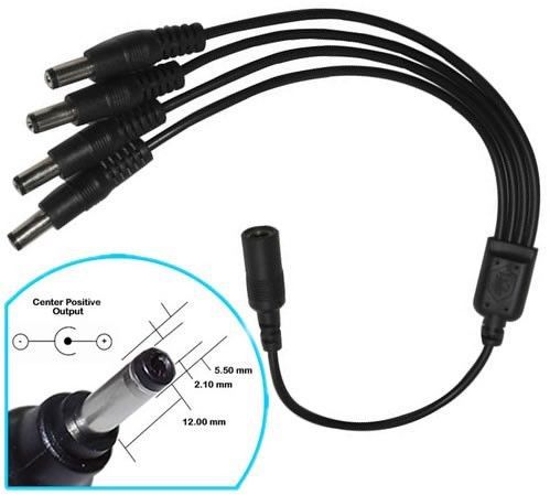 4 or 8 WAY CCTV DC POWER SUPPLY SPLITTER CABLE FOR 12V Power Supplies