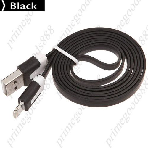 0.9m usb 2.0 male to 8 pin lightning adapter flat cable 8pin charger cord black for sale