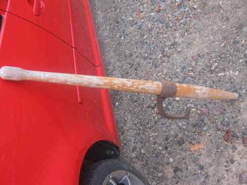 42&#034; cant log roller handle w/ vintage hook for sale