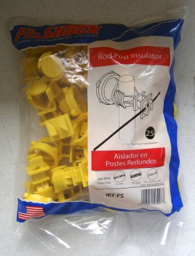 25-Pack NEW Fi-Shock Rod Post Insulators, IRY-FS, Yellow