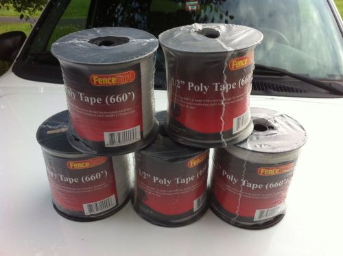 5 rolls  1/2&#034; wide Horse polytape 656&#039; electric fence  White