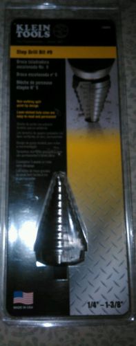 KLEIN TOOLS #9 STEP DRILL BIT DRILLS HOLES FROM 1/4&#034; TO 1 3/8&#034; NEW