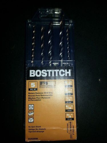 New Bostitch 5 pc Rotary Hammer Drill Bits BSA52005M
