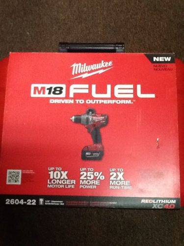Milwaukee 2604-22 M18 Fuel 1/2&#034; Hammer Drill/Driver Kit - BRAND NEW b-x