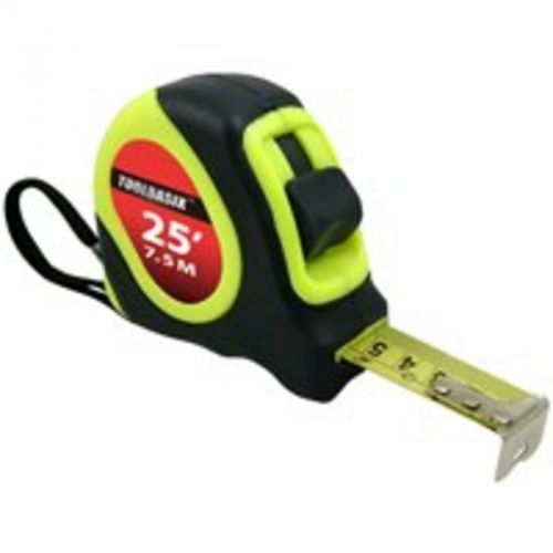Tape rule neon green 25x1 toolbasix tape measures-sae/ metric 26-7.5x25-g for sale