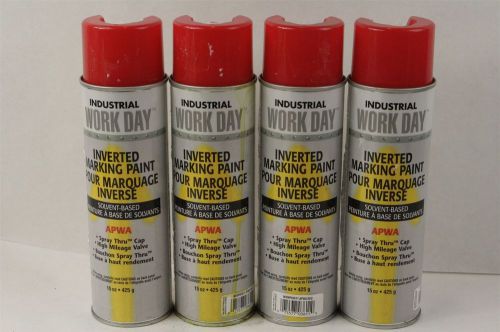 INDUSTRIAL WORK DAY WDMP03611 Traffic Marking Paint APWA Red LOT of 4 Cans