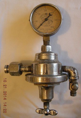 Antique paasche airbrush regulator valve guage w / brochure rare pneumatic tool for sale