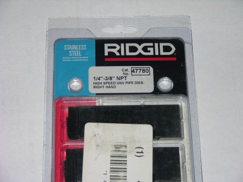 Ridgid 47780 pipe dies for universal heads 1/4&#034;-3/8&#034; high speed stainless rigid for sale