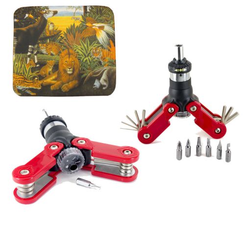 Bundle: 15-in-1 Ratchet Screwdriver, Hex Key Wrench + Animal Kingdom Mouse Pad