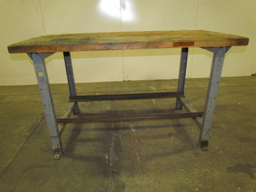 Industrial Butcher Block Workbench Table Bolted Steel Frame 60x34x36&#034; Height