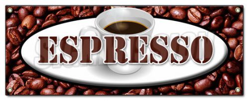 ESPRESSO BANNER SIGN coffee shop cafe beans cappuccino hot bar latte