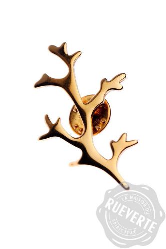 Pin – wormwood twig (gold plated) - absinthes.com for sale