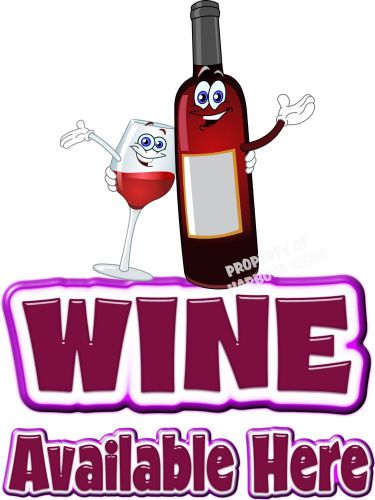 Wine Available Here Decal 14&#034; Beverage Drinks Bar Concession Vinyl Menu