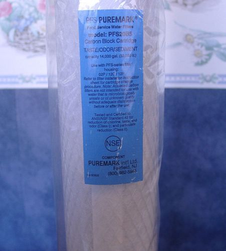Pfs puremark food service 20&#034; water filter carbon block cartridge pfs20b5 for sale