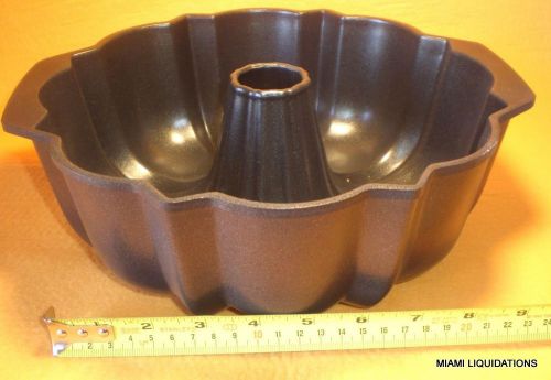 Nordic ware 50524 fluted tube pan 12cup pro cast best bundt cake nonstick black for sale
