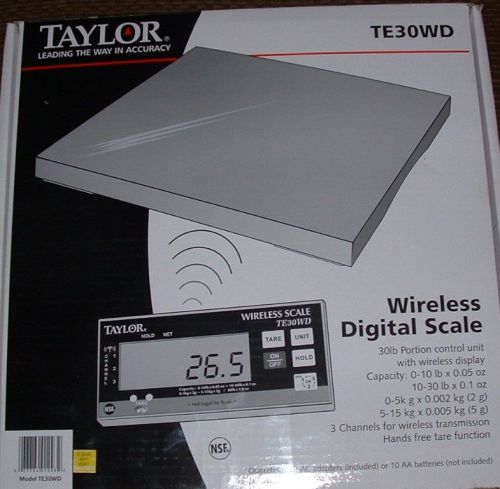 TAYLOR TE30WD Digital 30 lb Portion Control Scale with Wireless Display.