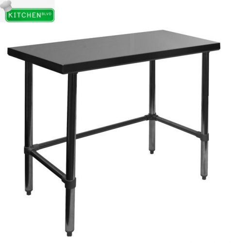 Open Base Flat Top Work Table All Stainless Steel 30&#034;x48&#034;
