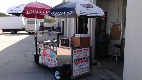 Tow-able italian ice cart with sink &amp; 80 tubs of ice mustache mike&#039;s fc14st for sale