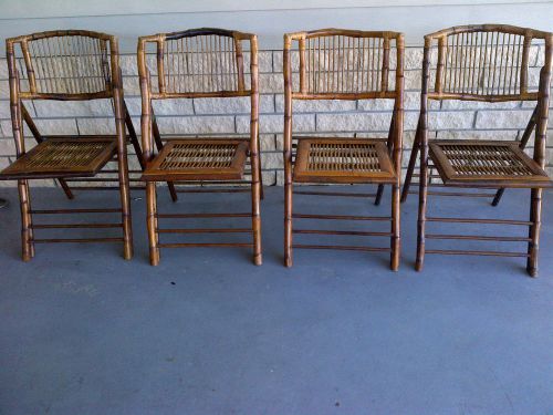 LOT OF 4 USED  AMERICAN CHAMPION BAMBOO FOLDING CHAIR