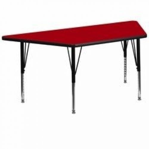 Flash Furniture XU-A3060-TRAP-RED-T-P-GG 30&#034;x 60&#034; Trapezoid Activity Table with