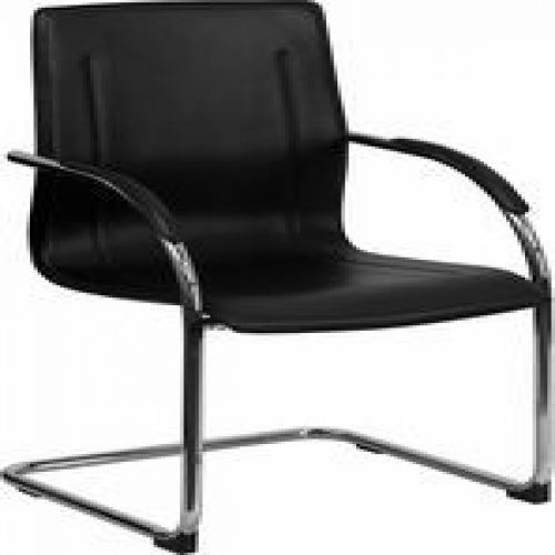 Flash furniture bt-509-bk-gg black vinyl side chair with chrome sled base for sale