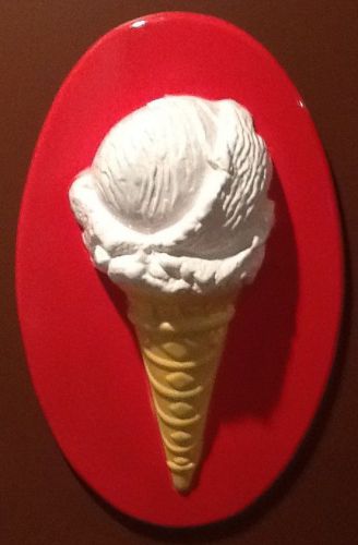 Ice Cream Hand Dipped Suggestive Advertisement Fake Food Sign w oval Back Ground