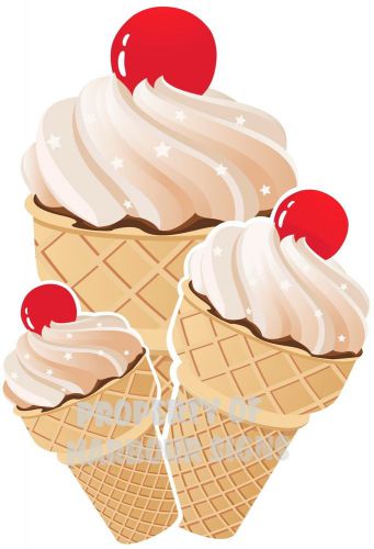 Ice Cream Decal 24&#034; Concession Food Truck Restaurant  Vinyl Sticker Menu