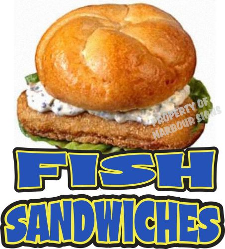Fish Sandwiches Concession Food truck Vendor Vinyl Menu Decal 14&#034;