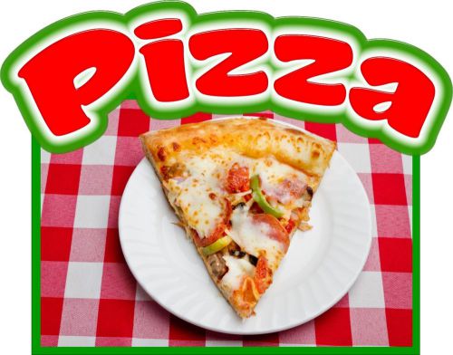 Pizza Slice Decal 14&#034; Concession Italian Restaurant Food Truck Mobile Menu
