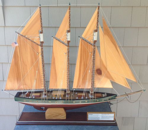 Atlantic 1903  wooden steam schooner model wood sails kaiser cup maine not kit for sale