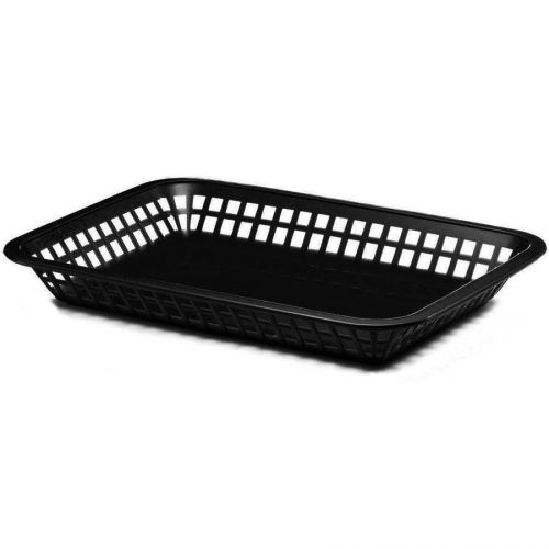 Tablecraft Black 11-3/4&#034; 1077BK Mas Grande Rectangular Platter Basket - 3 dozen