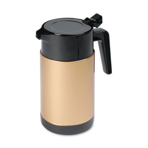 Hormel Poly Lined Black/Gold Carafe with Snap Off Lid, 40 oz. Capacity