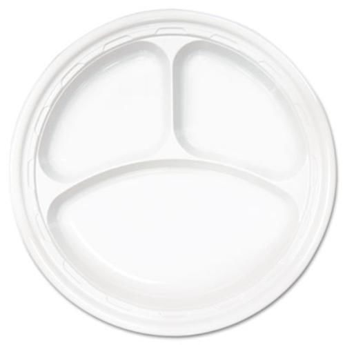 Dart fusion 10cpwf famous service plastic dinnerware, plate, 3-comp, 10 1/4&#034; for sale