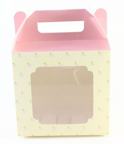 15X10x14 CM YELLOW&amp;PINK BAKERY BOXES GREAT FOR COOKIE , DOLL, SNACK AND CANDY