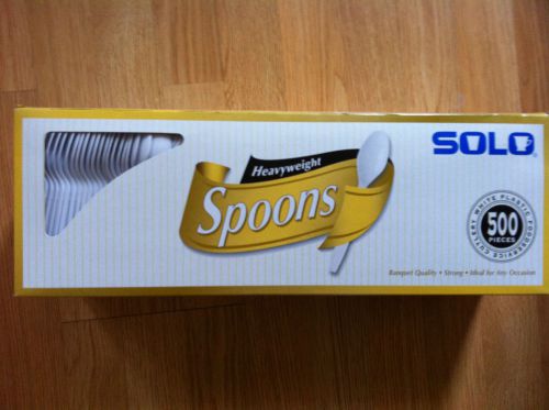 New solo heavyweight white plastic spoon 500 count for sale