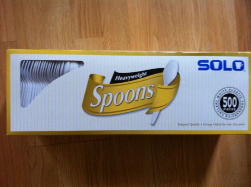 NEW Solo Heavyweight WHITE Plastic Spoon 500 Count