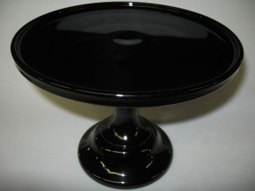 Black amethyst Glass cake serving stand / plate platter pedestal purple art tray