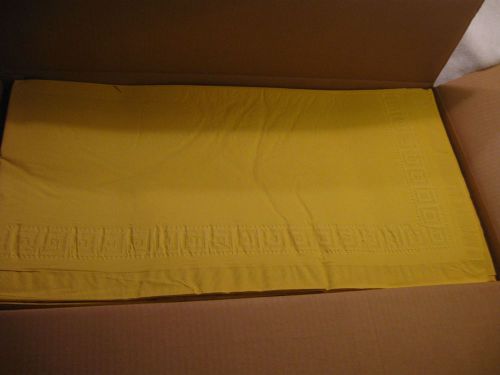 NEW CASE 25 GOLD (YELLOW) AMERICAN BANQUET TABLE CLOTHS COVERS 54 X 108 PARTIES