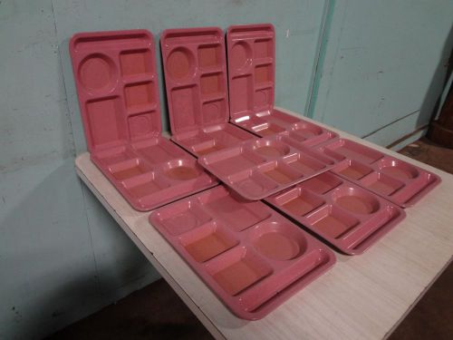 LOT OF 10 &#034; TEXAS WARE &#034; HEAVY DUTY COMMERCIAL MELAMINE 5 COMPARTMENT FOOD TRAYS