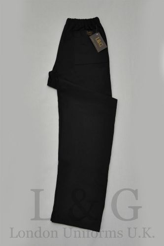 Black chef trousers 100% cotton drill QUALITY L&amp;G