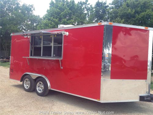 NEW 8.5X16 ENCLOSED TRAILER CONCESSION TRAILER WITH VENT A HOOD IN TEXAS CARGO