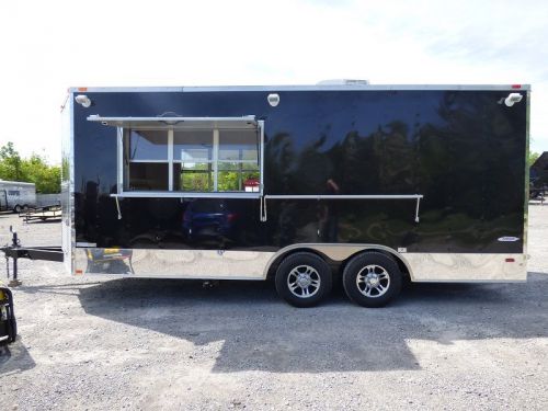Concession Trailer 8.5&#039;x19&#039; Black - Food Catering Enclosed Kitchen