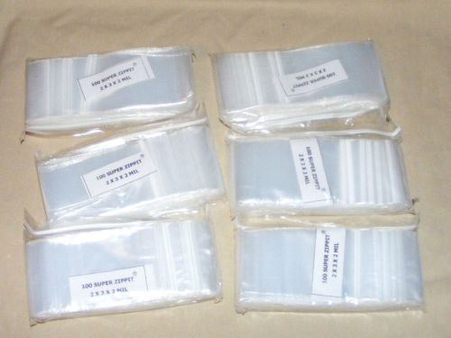 600 zip lock 2&#034; x 3&#034; bags reclosable poly 2mil clear zippit reloc 2 x 3 bags for sale