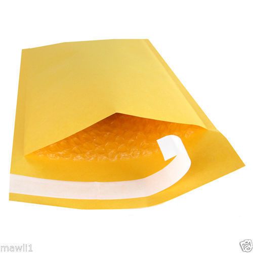 100 4&#034;x8&#034;#000 KRAFT BUBBLE MAILERS PADDED ENVELOPE   + FREE EXPEDITED SHIPPING!