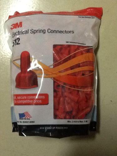 BAG OF 500 3M 512 ELECTRIC SPRING CONNECTORS RED WIRE NUTS