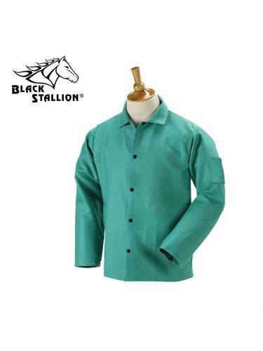 Revco black stallion f9-30c-xl 9oz. 30&#034; cotton fr green welding jacket xl for sale