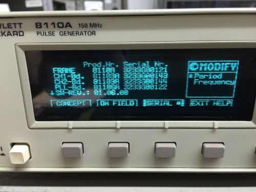 HP 8110A 150 MHz Pulse Generator w/ 2X 81103A and 1X 81106A modules -CALIBRATED