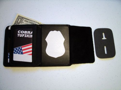 Army CID Agent Style Badge Wallet  Recessed Badge Cut Out Leather Bi-Fold CT-10