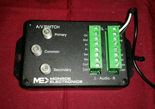 ME Monroe Electronics 627A 2x1 Stereo A/V Switch Audio Video w/ 12v DC Adapter &amp;