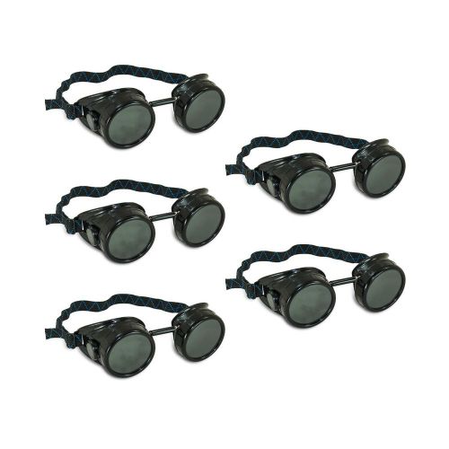 Black Steampunk Welding Cup Goggles - 5 Pack